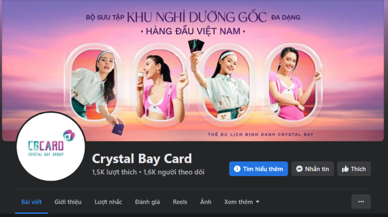 Fanpage Facebook Crystal Bay Card