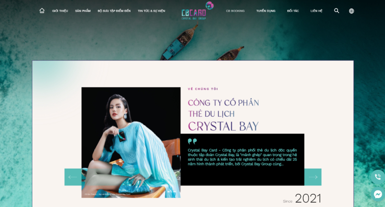 Giao diện Website của Crystal Bay Card.
